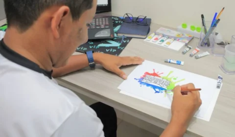 Artista retrata a Ilha de Parintins-Am em aquarela