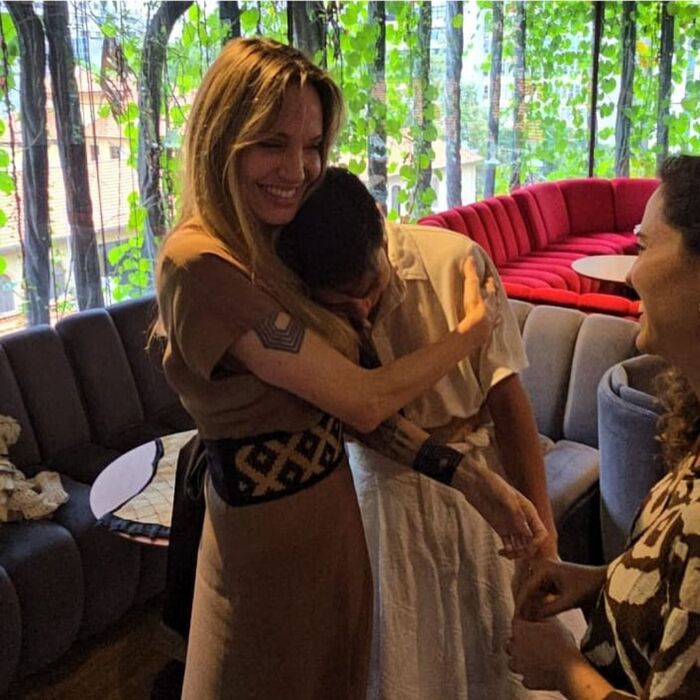 Angelina Jolie recebe presente de artista Amazonense Marcelo Duarte.