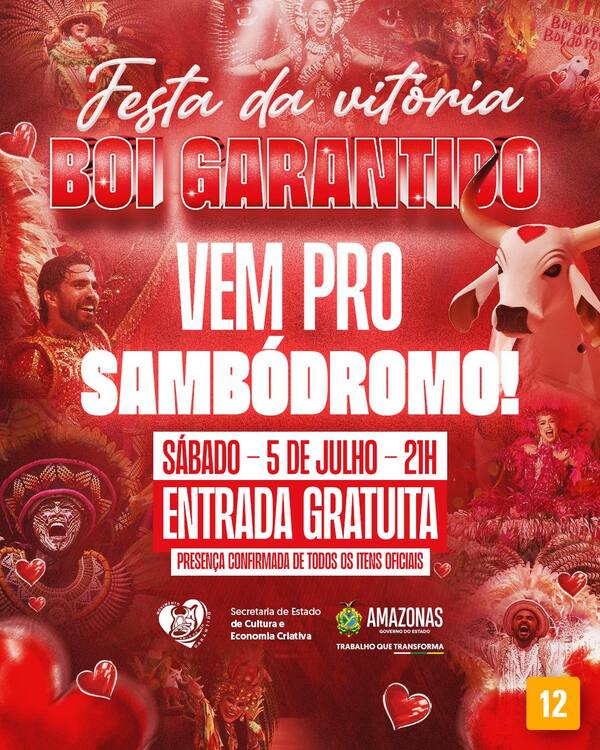 Garantido celebra título com festa no Sambódromo após vitória no Festival de Parintins