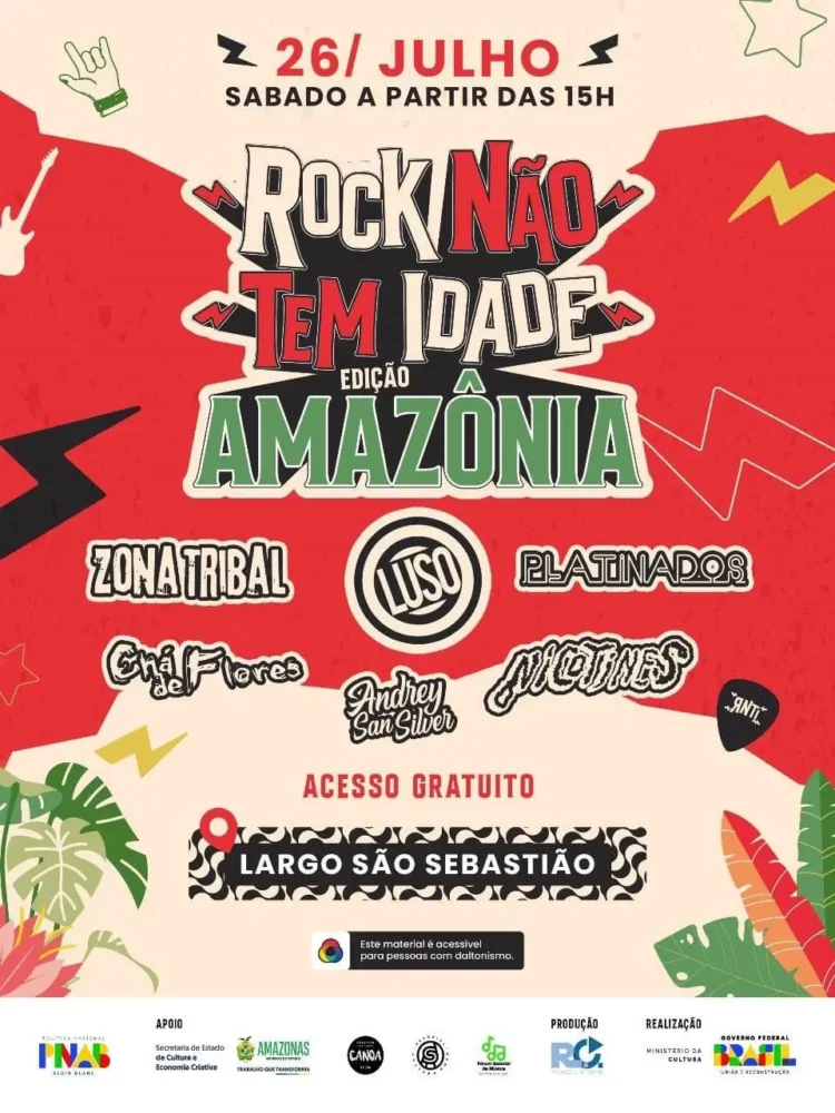 Festival “Rock Não Tem Idade vai agitar manaus com shows no sábado (26)