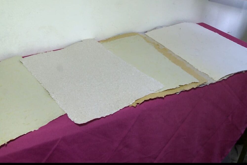 Artesãos de Belém transformam papel descartado em peças de artesanato.