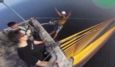 Vídeo de jovens na torre da Ponte Rio Negro causa polêmicas nas redes sociais