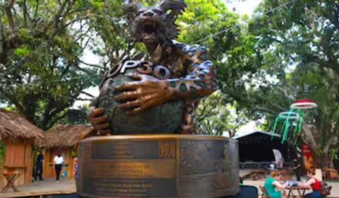 Presente chinês à COP-30 gera polêmica entre evangélicos após instalação de escultura dragão-onça