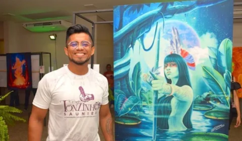 Artistas de Parintins utilizam pintura digital para homenagear o folclorista Tonzinho Saunier