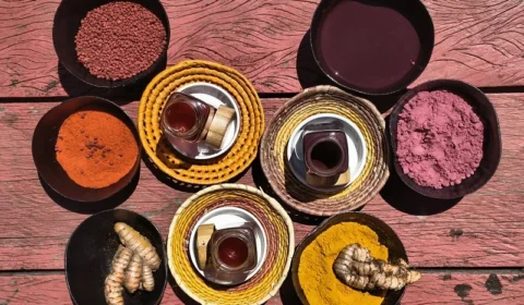 ‘Entre dobras e cores’ transforma açafrão, urucum e açaí em tintas para criar arte com estudantes de Manaus